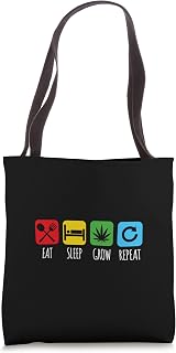 Eat Sleep Grow Repeat Cannabis Medical Marijuana Tote Bag