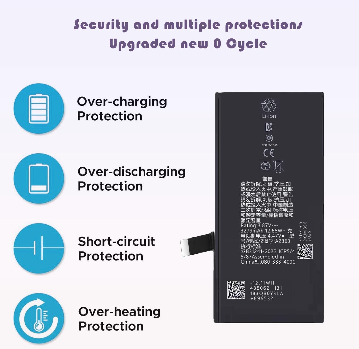 Battery for iPhone 14 Plus, 2026 New Upgraded Battery Replacement for iPhone 14 Plus A2886, A2632, A2885, A2896, A2887 with Professional Repair Tool Kit