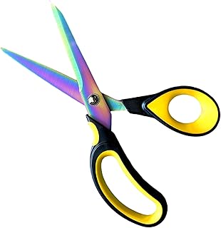 Scissors All Purpose, 9.5 Inch Premium Stainless Steel Scissors Heavy Duty Titanium Coating Sewing Fabric Scissor Cutting Fabric Leather, Hand Cutting Tools for Office, Home, School, Sewing and Crafts