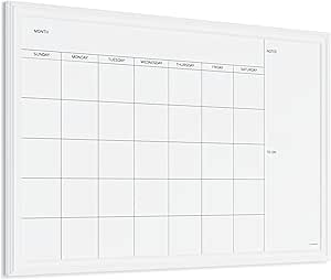 U Brands Magnetic Dry Erase Calendar White Board, 30
