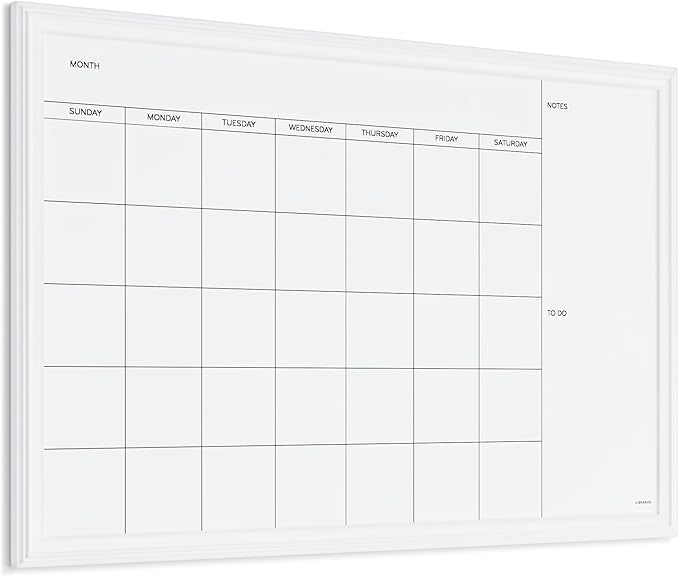 U Brands Magnetic Dry Erase Calendar White Board, 30" x 20"