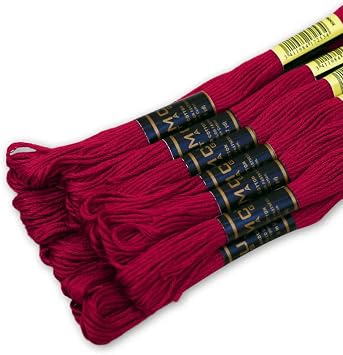 Pack of 12 Red Premium Embroidery Thread | 100% Egyptian Cotton Premium Skeins | Cross Stitch Embroidery Floss | Oeko TEX Certified Stranded Cotton | Ideal for Arts & Crafts (Red 47)