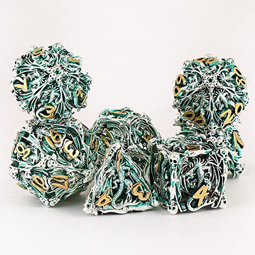 Metal Dice Dnd Set Role-Playing Dragon Dice D&D 7-Piece Copper Hollow Polyhedral Dice Suitable For Dungeons And Dragon Rpg Explorers Savage World And Table Games #TOP6