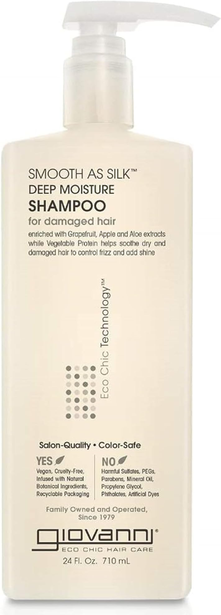 Smooth as Silk Deep Moisture Shampoo, 24 oz. Hydrates and Calms Frizz, Detangles, Wash & Go, Curly & Wavy Hair, Sulfate Free, Paraben Free, Color Safe (Pack of 1) (18599)