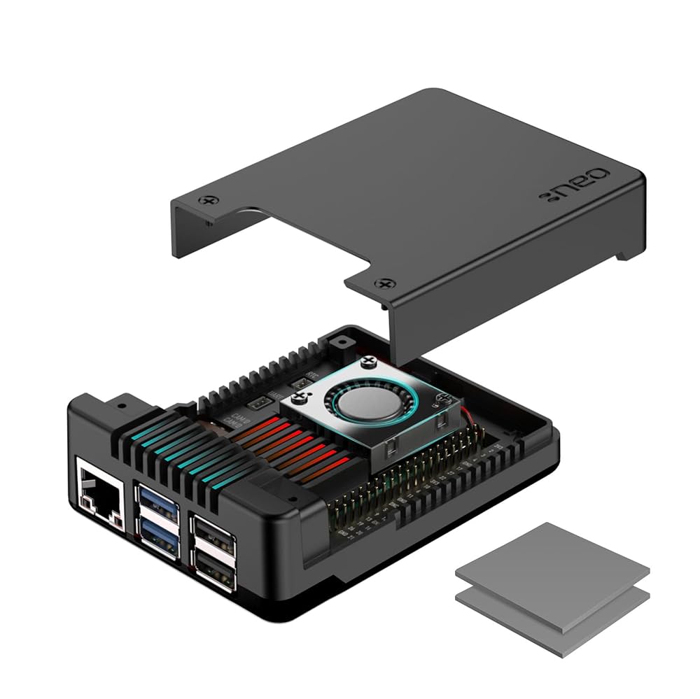 Raspberry pi 5 4gb argon neo 5 付き Argon NEO 5 BRED Case for Raspberry Pi 5 with built-in fan