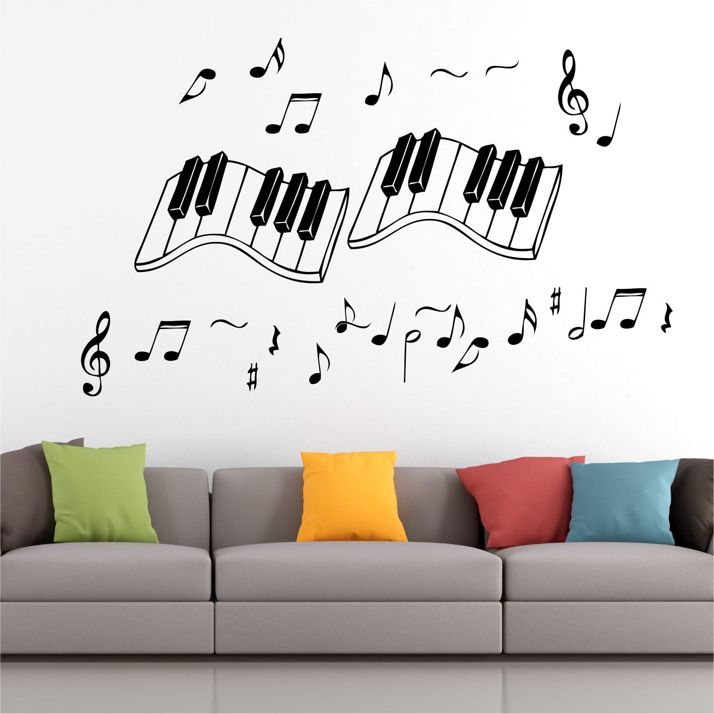 StickMe 'Music Notes Keyboard Decorative Creative Colorful Wall