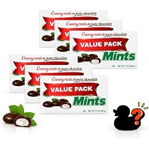 Creamy Peppermint Mints in Chocolate, 3.5 oz Per Box Pack of 6, Chocolate Mint Candy for Halloween,Christmas, Birthday Parties & Treats with K-TECH USA Rubber Duck