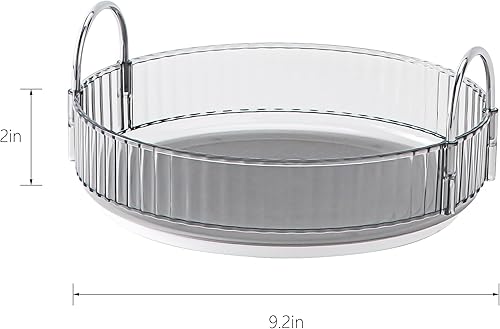 Miniatura 10 de Organizador de maquillaje giratorio de 360, estante giratorio de maquillaje de baño, estante giratorio de gran capacidad, almacenamiento de