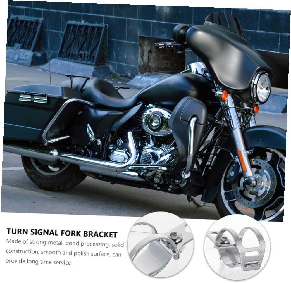 Motorbike Turn Signal Mount Bracket 2pcs Motorcycle Indicator Fork Clamp Compatible with Harley Motorcycle Accessories for Fork Tube Installation