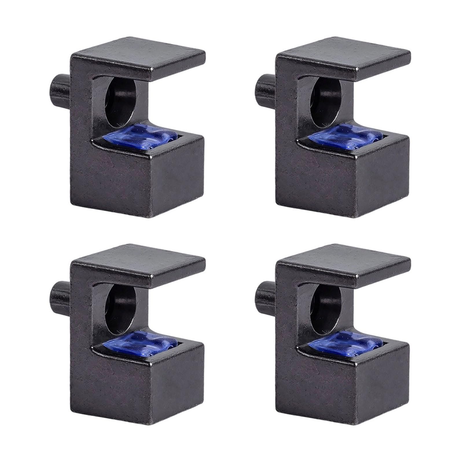 Four heavy-duty Zines alloy glass brackets, adjustable to 10 12mm panels, stable rubber design, panel holder