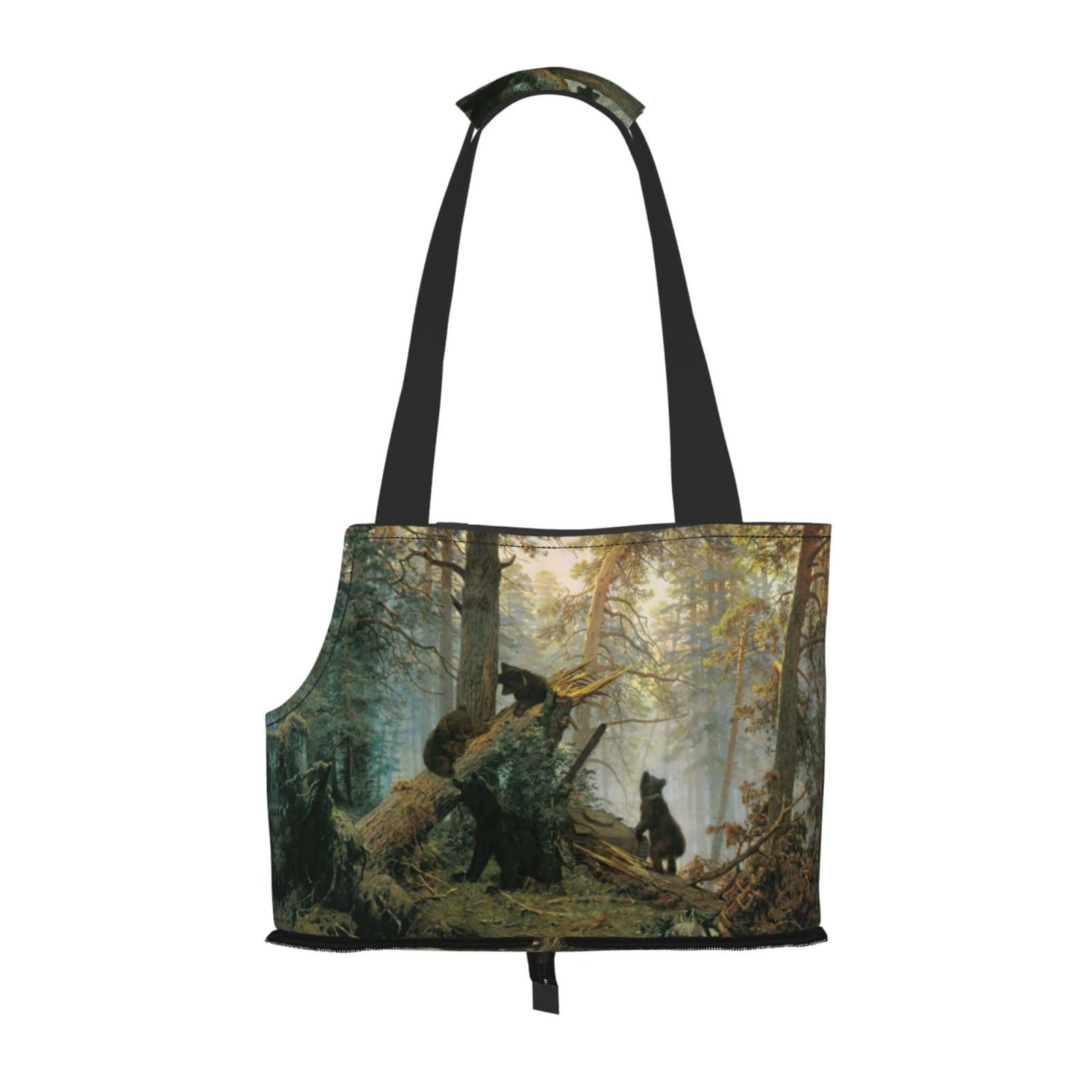 Sac de transport pour petits chiens au motif ours noirs original