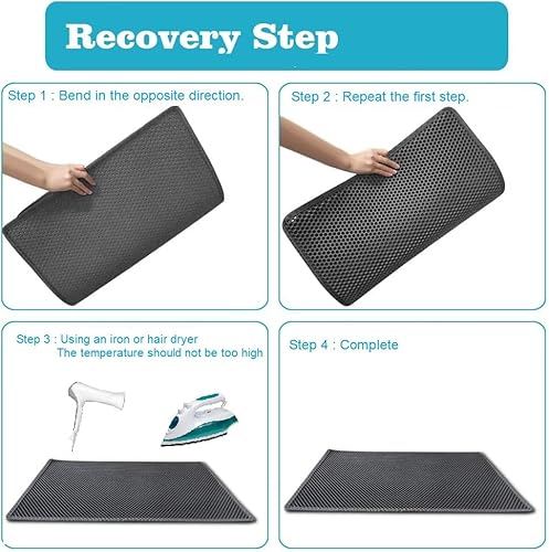 Miniatura 8 de Alfombrilla de arena para gatos, evita suelos desordenados, atrapa la arena, fácil de limpiar, alfombrilla para caja de arena para gatos,