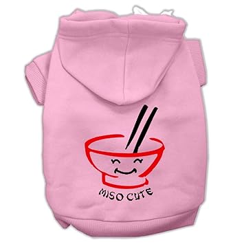 Mirage Pet Products Miso Cute Screen Print Pet Hoodies, Pink, Medium/Size 12