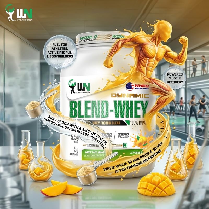 Image of Dynamic Blend Whey Protein | 21g Protein, 5.5g BCAA & 5g Glutamine | Muscle Building, Recovery, Lean Mass & Strength Support | Toffee Caramel Flavor - 2kg