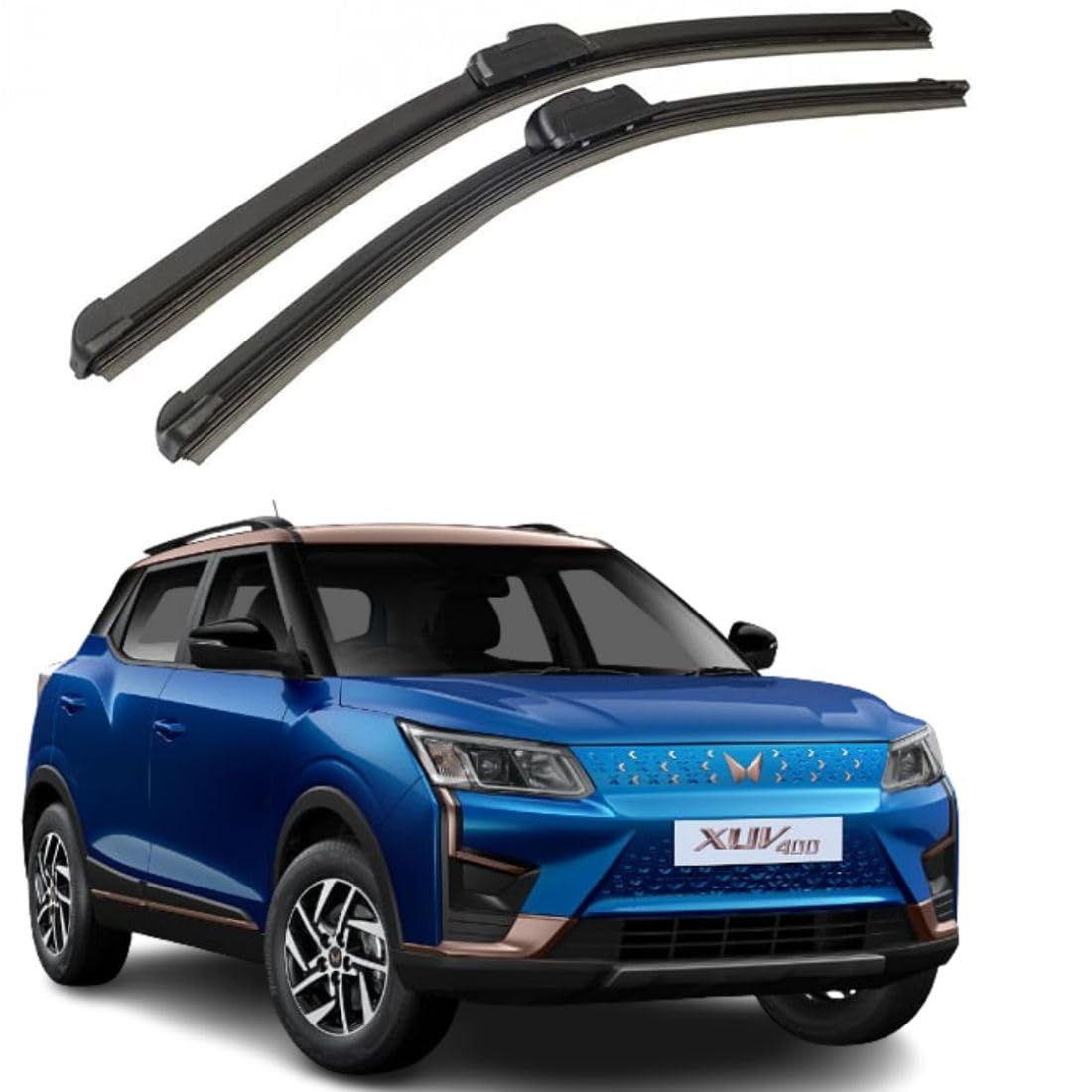 Wheelyfine® Car windshield replacement wiper blade set banana type frameless suitable for Mahindra XUV400 (pack of 2) Dr-24 inch, Pa-16 inch-image-9