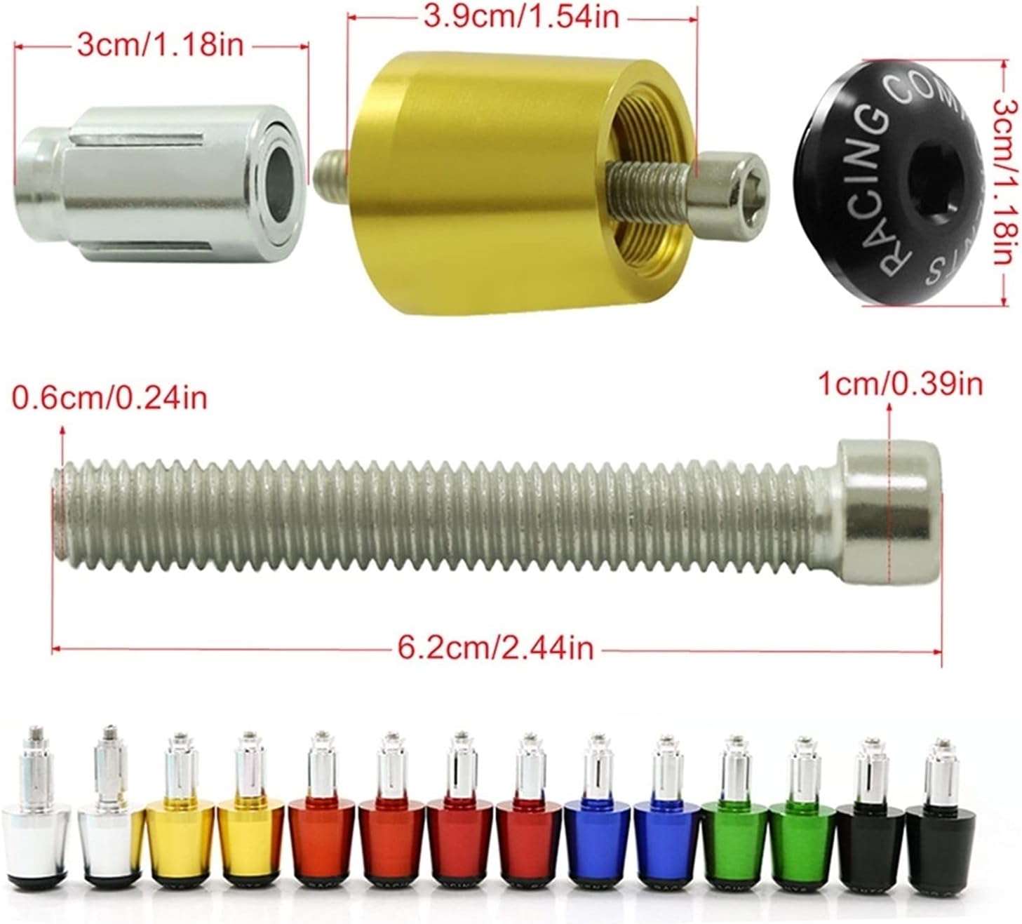 Bar Ends Compatible with Hon Da CBR 600 900 954 RR 1000 1100 CB 599 919 Motorcycle Handlebar Grips Bar Cap End Plugs