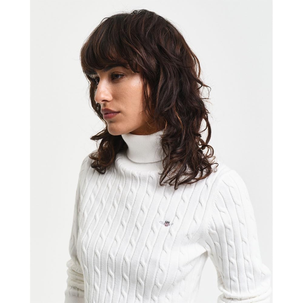 Gant Damen Stretch Cotton Cable Turtleneck Pullover (1er Pack)