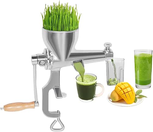 Wheatgrass Juicer, Stainless Steel Manual Juicer, Cold Press Hand Juicer