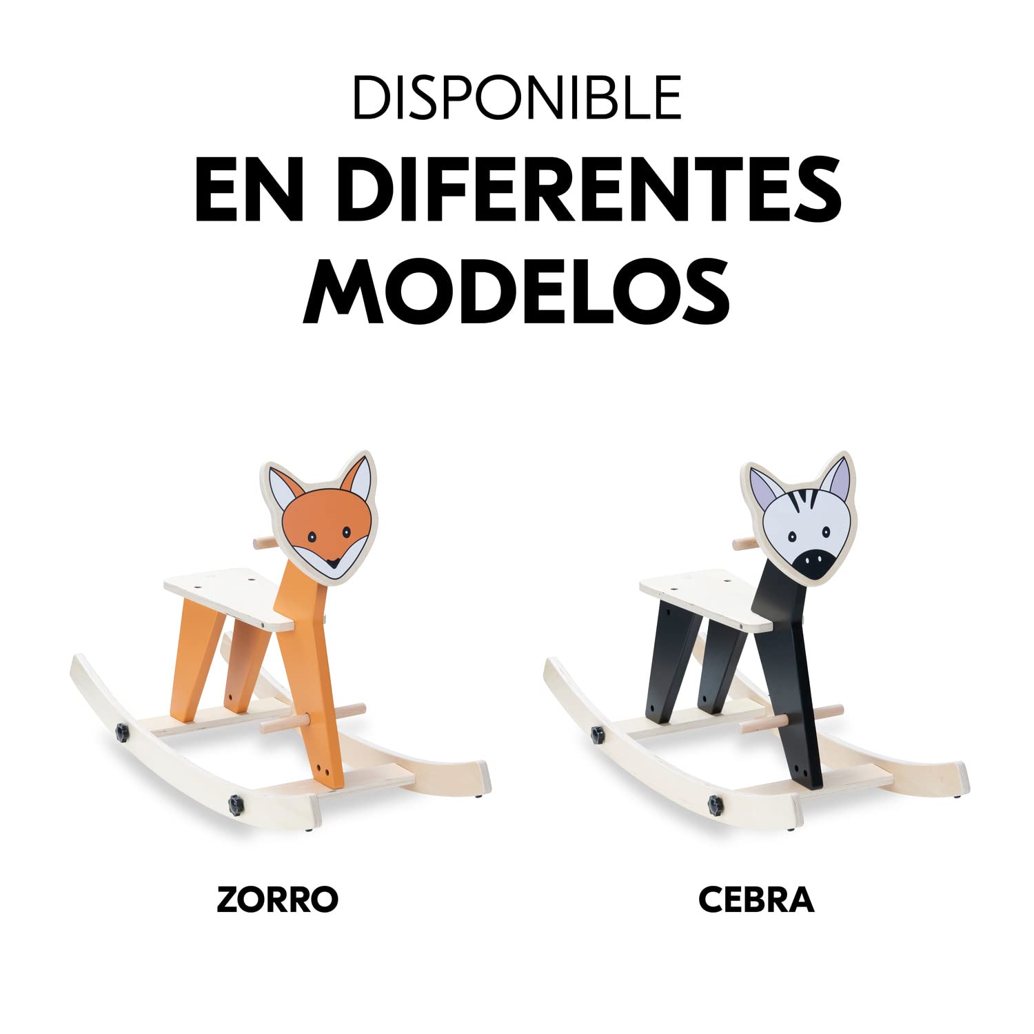 hauck Caballo Balancin Madera Certificada FSC®, Balancin Bebe a Partir de 18 Meses, Juguetes Montessori, Caballos Juguetes, Base Basculante Desmontable