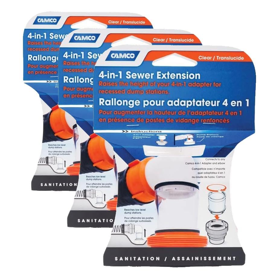 Image of Camco 39735 4-n-1 Sewer Extension for Recessed Dump Station (Pack of 3)