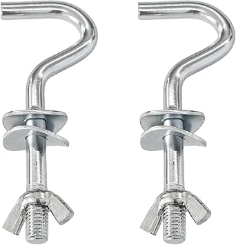 2Pcs Heavy-Duty Metal Hammock Replacement Hooks, 3/8 Inch Diameter, Fits 1-1/4 to 2 Inch Long Holes on Hammock Stands, Hammocks Hooks for Indoor and Outdoor Use