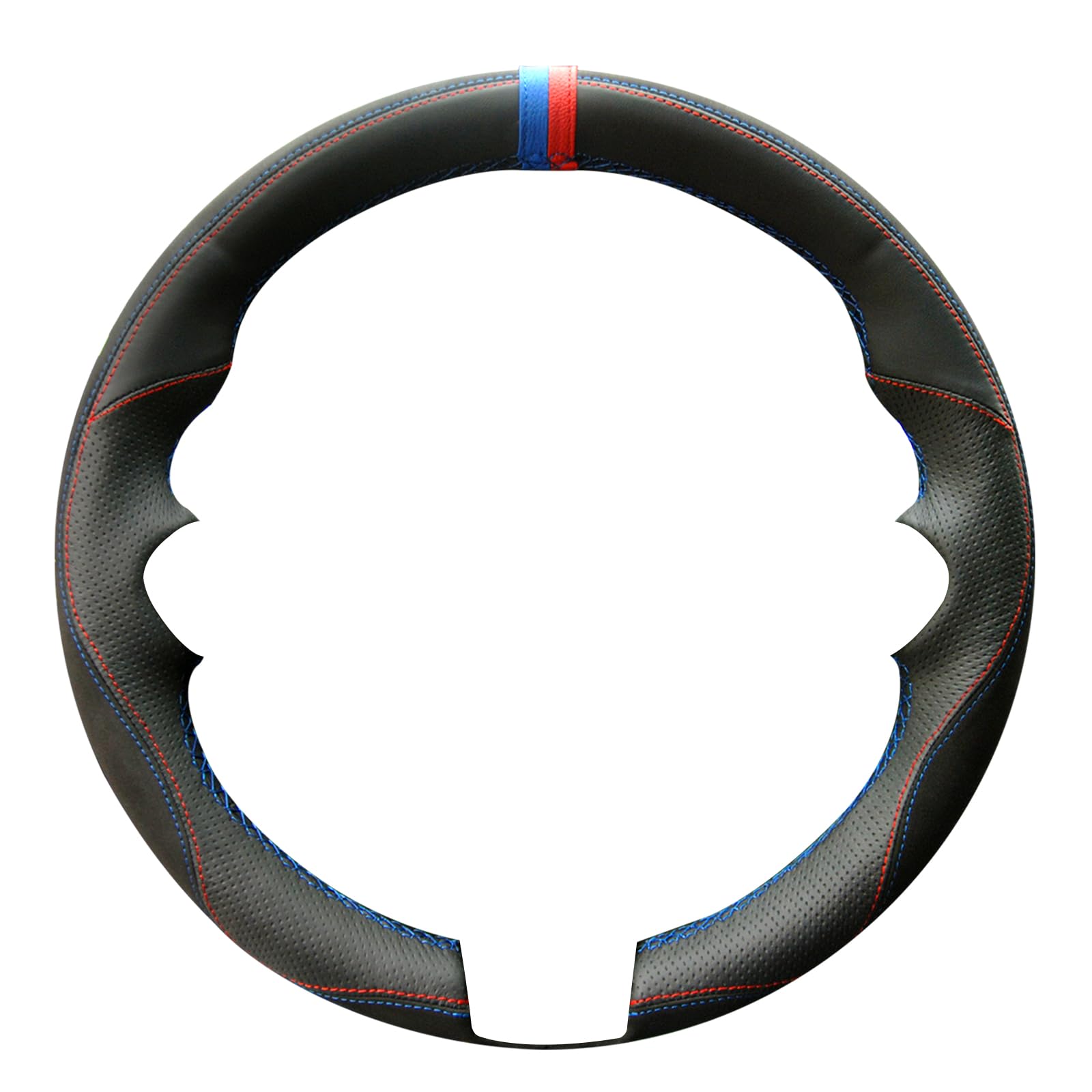 MEWANT Hand-stitched 3D Design Black Microfiber Leather Steering Wheel Cover Wrap for BMW F87 M2 F85 X5 M F86 X6 M 2015-2017 F80 M3 F82 M4 M5 2014-2017 F12 F13 M6 F33 F30 M Sport 2013-2017 Accessories
