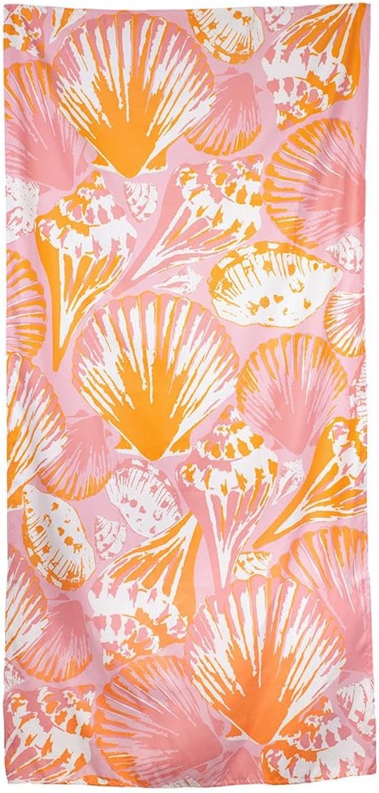 The Royal Standard Sanibel Pink Sea Shell Quick Dry Microfiber Beach Towel