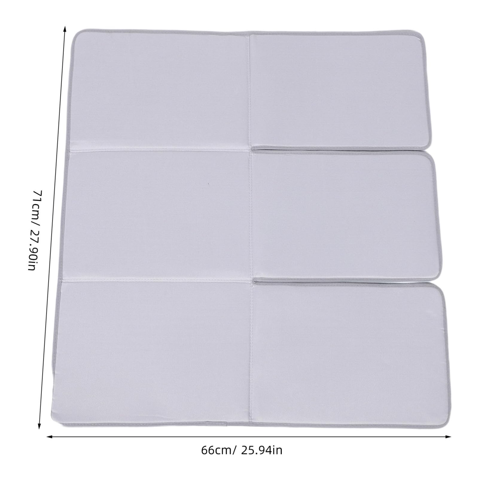 Faltbare Bügelmatte mit 6-falt Design, Pp Platte und Stoff | Tragbar für Reisen und Tischnutzung, Stabile Zubehörlösung, 1 Stück, Grau, Hitzebeständig