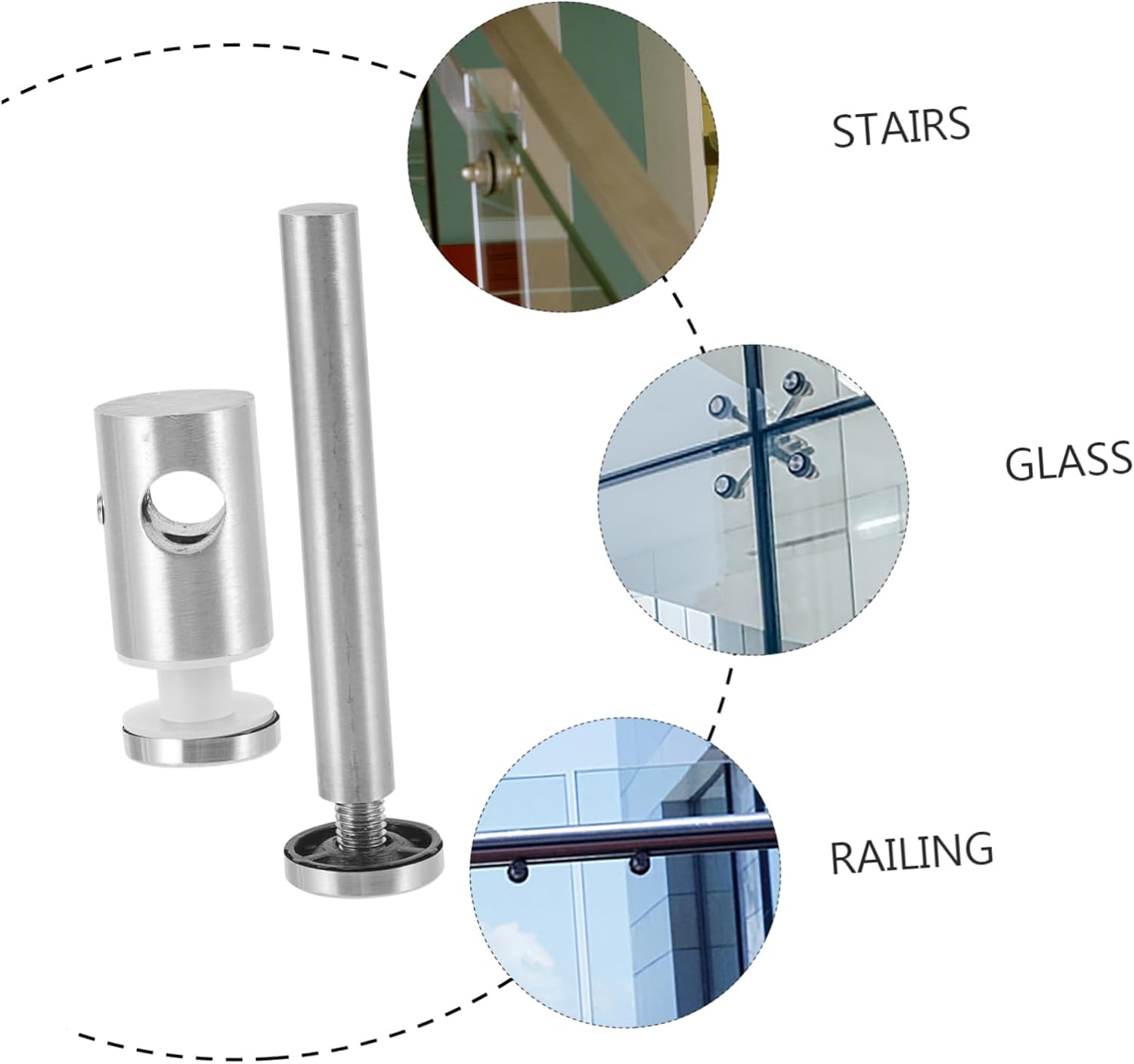 Uonlytech Stainless Steel Handrail Support Bracket for Stair Railing Heavy Duty Wall-Mounted Staircase Bracket Easy to Install for Garden and Balcony Use and Stair Railing Supports