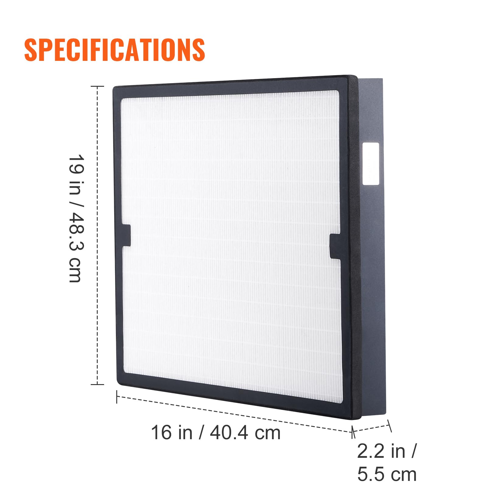 VEVOR HEPA-Luftfilter, 40,4 x 48,3 cm Luftfilter-Ersatz, hocheffiziente Filter der Stufe 3, kompatibel mit BlueDri & VEVOR Scrubber, Luftreinigern, Geräten zur Wasserschadensanierung