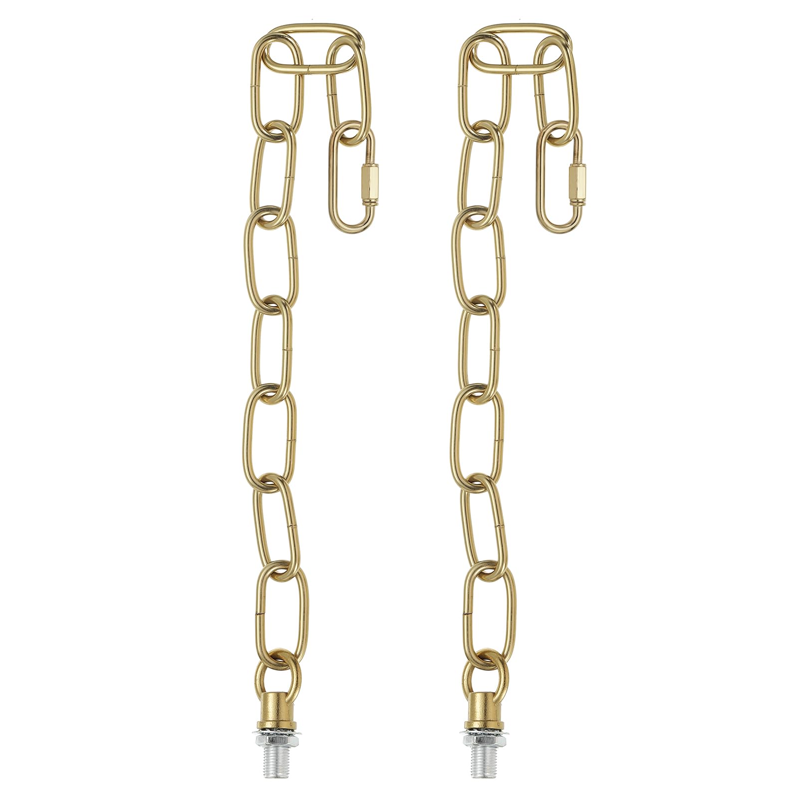 PATIKIL 1 ft Light Fixture Chain, 2 Set Lighting Chain Metal Looping Link with Quick Link Screw Lock Connectors Up to 110 lbs for Pendant Lights Chandeliers Swag Lights, Bronze