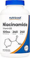 Vista 6 de Nutricost Niacinamida (Vitamina B3) 500 mg, 240 Cápsulas (3 Botellas)