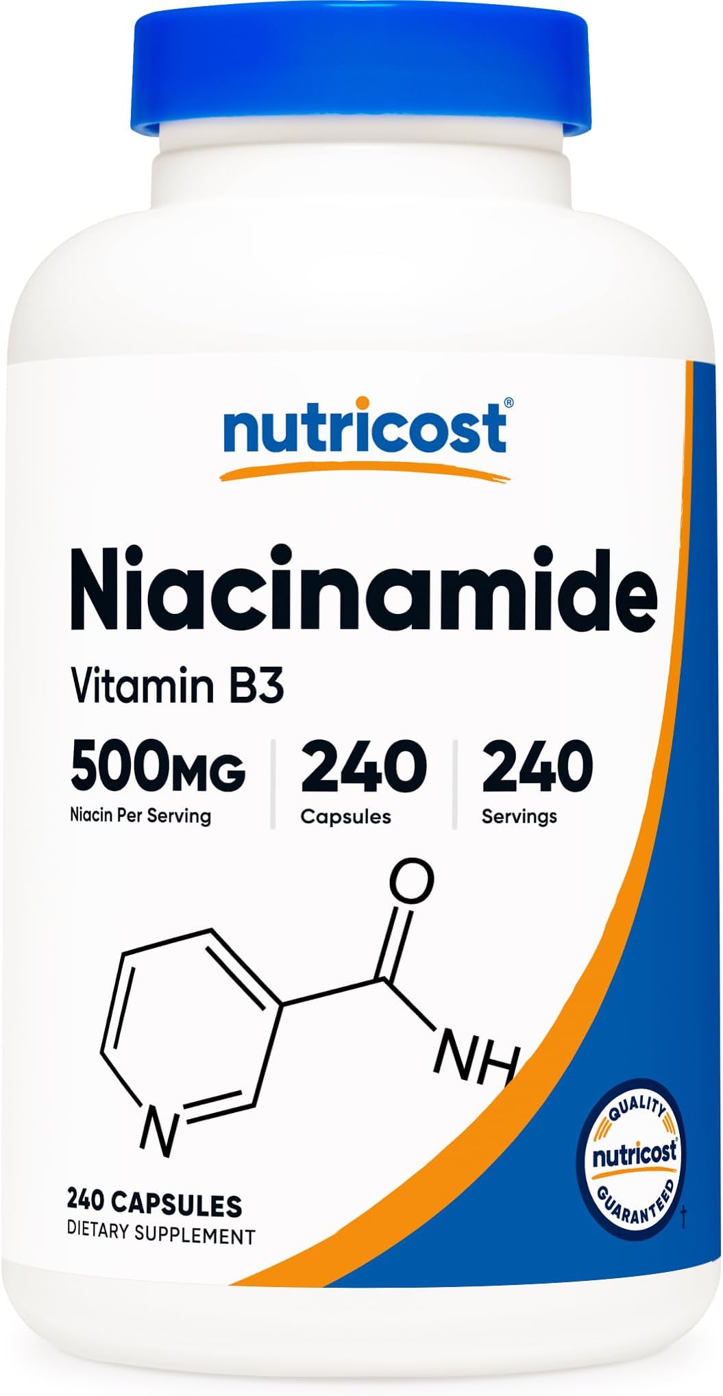 Nutricost Niacinamide (Vitamin B3) 500mg, 240 Capsules - Non-GMO, Gluten Free, Flush Free Vitamin B3