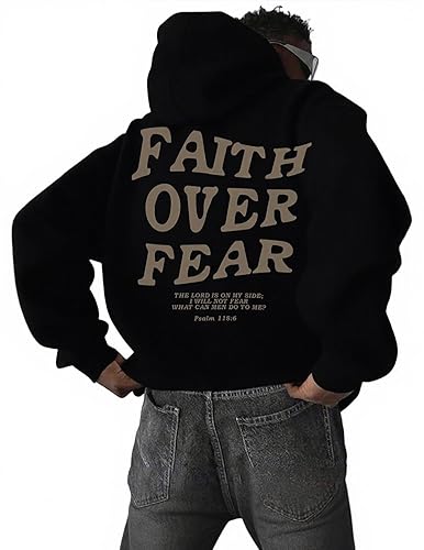 UOUA Men's Graphic Quarter Zip Hoodies Casual Long Sleeve Drop