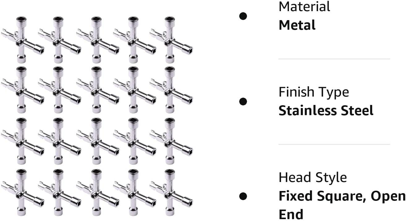 Caja Contador Agua GlamRays Llave Cuadrada, 4 Vías, Dimensiones Interiores 6 ,5 Mm/7 Mm/8 Mm/9 Mm, Llave De Ventilación, Llave De Armario Para Caja Eléctrica, Gas, Agua, Contador De Electricidad, Caja De Armario