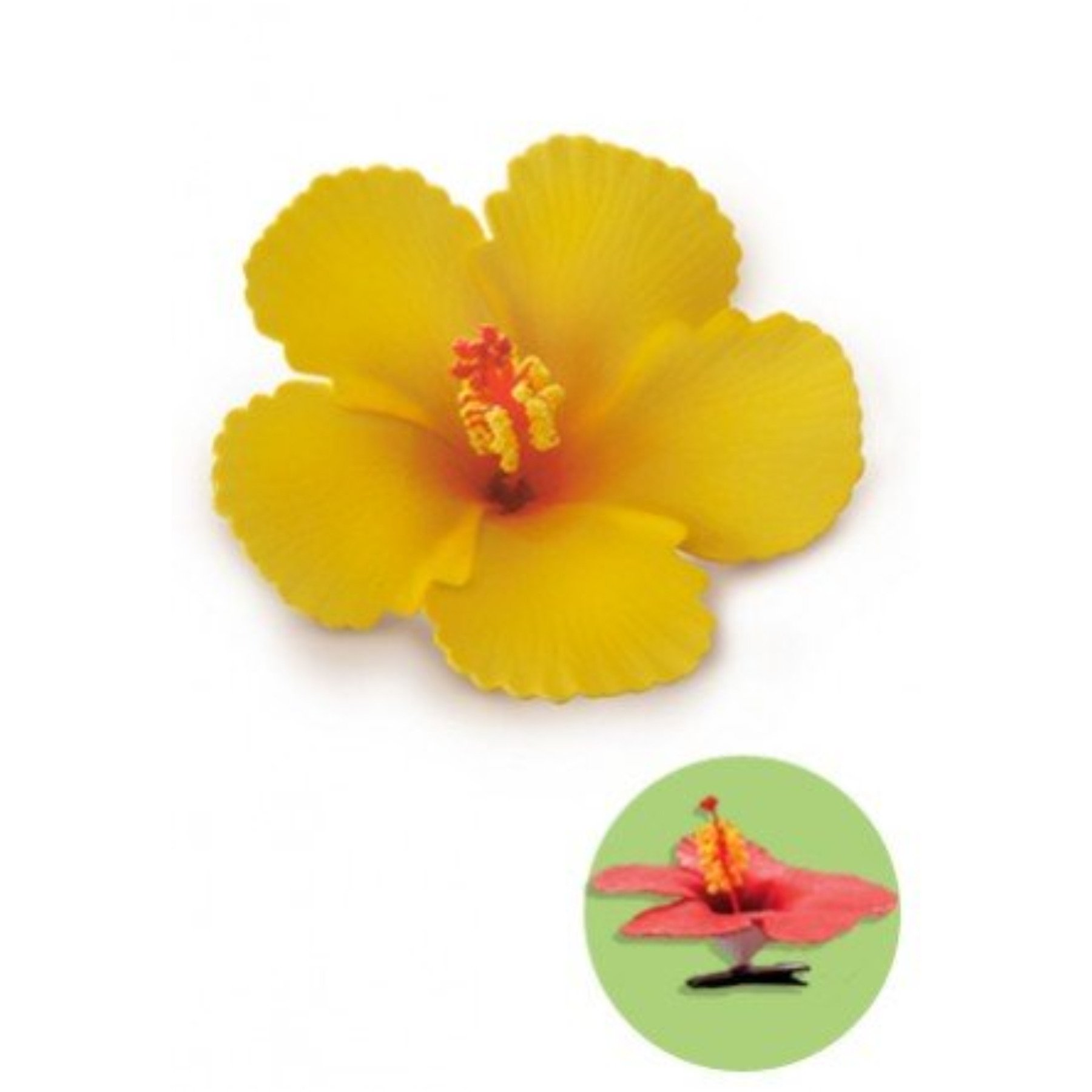 Hibiscus Clip Foam Flower - Yellow