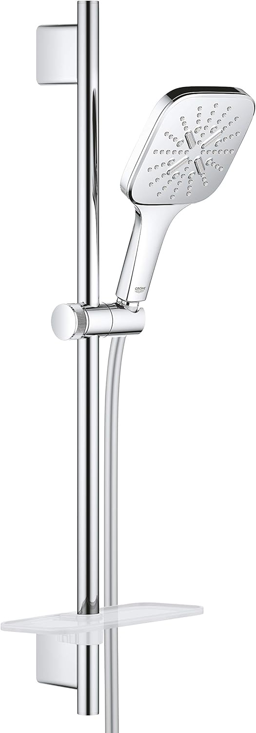 GROHE Rainshower 130 SmartActive Cube | Shower Rail Set 3 Jet Types | Chrome | 26583000