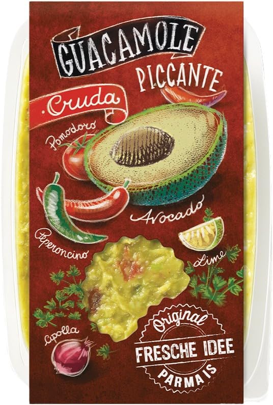 Perfetto per nachos o panini Parma Is, Guacamole di avocado fresco piccante, 150 g