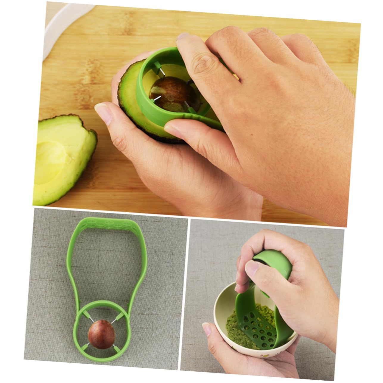 PRETYZOOM Avocado Tool Set Slicer Corer Storage Container Kitchen Gadget for Home Use Easy to Clean Ergonomic Design Random Random Color
