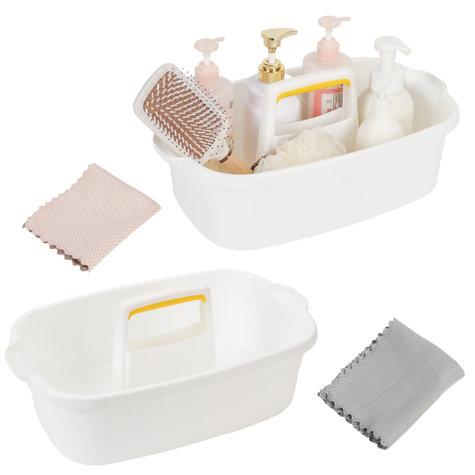 Whalegend Shower Caddy Plastic Portable Basket Storage Organizer with handle Bath Caddy Tote Cleaning Supply Organizer Cleaning caddy