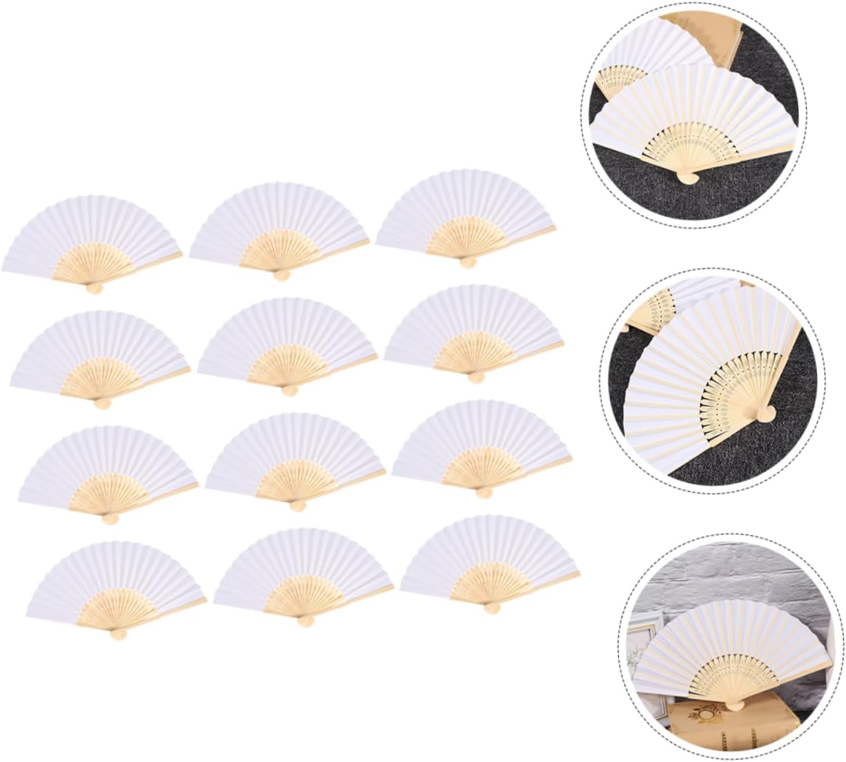 12pcs Chinese Handheld Folding Fans Lightweight Fans for Dance Party Decorations Home Use Cooling and Photography Props