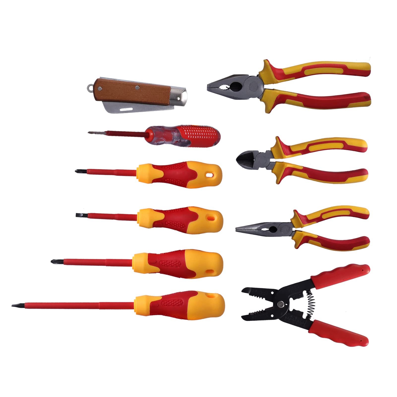 Juego De Destornilladores Aislados 500V - 14 Puntas Intercambiables (PH, SL, Torx, Etc.) Con Funda, Ideal Para Electricistas Y Bricolaje