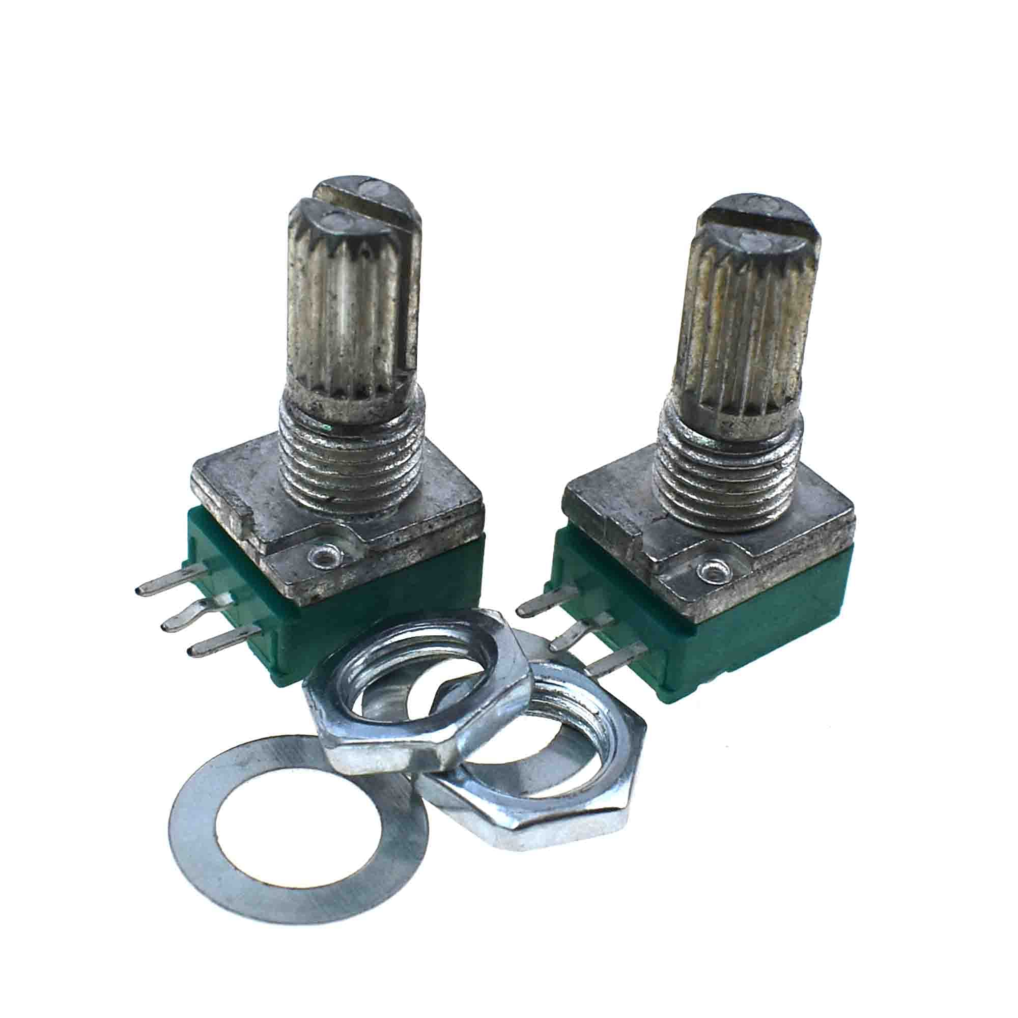 Reland Sun 5pcs RK097N 5K 10K 20K 50K 100K 500K B5K with a switch audio 3pin shaft 15mm amplifier sealing potentiometer (100K Ohm)