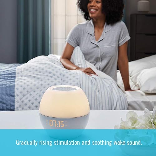 Miniatura 5 de Homedics Máquina de sonido para adultos o bebés, máquina de sonido de ruido blanco con un reloj despertador de amanecer, altavoz Bluetooth, luz