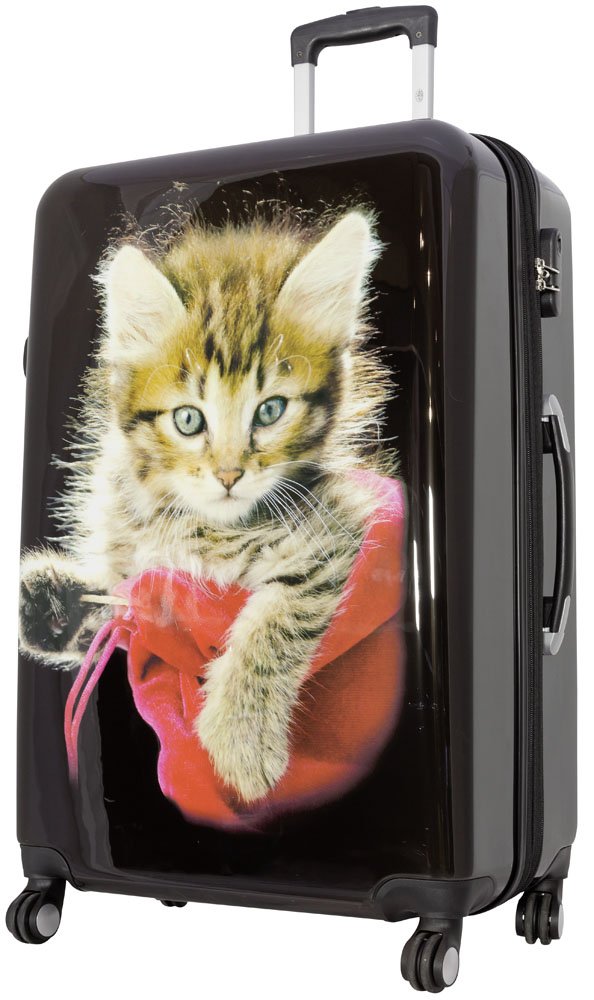 Reisekoffer Groß Hartschale Katzen Design Bedruckt 77cm 94 Liter 4 Rollen Bunt