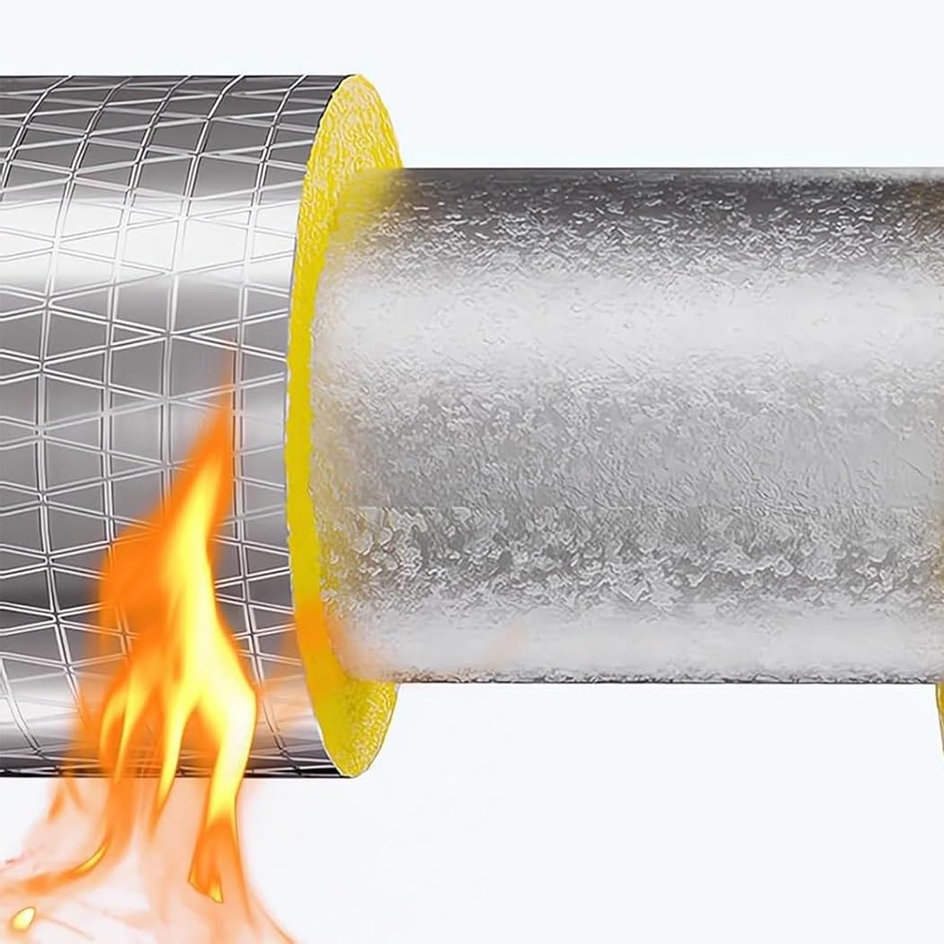 ID 27mm~273mm｜Espesor 30mm/50mm｜Longitud 100cm Aislamiento De Tuberías De Lana De Vidrio, Tubo De Aislamiento De Tuberías De Agua, Tubo Aislamiento De Aluminio(60mmX30mm (2-3/8inX1-1/6in))