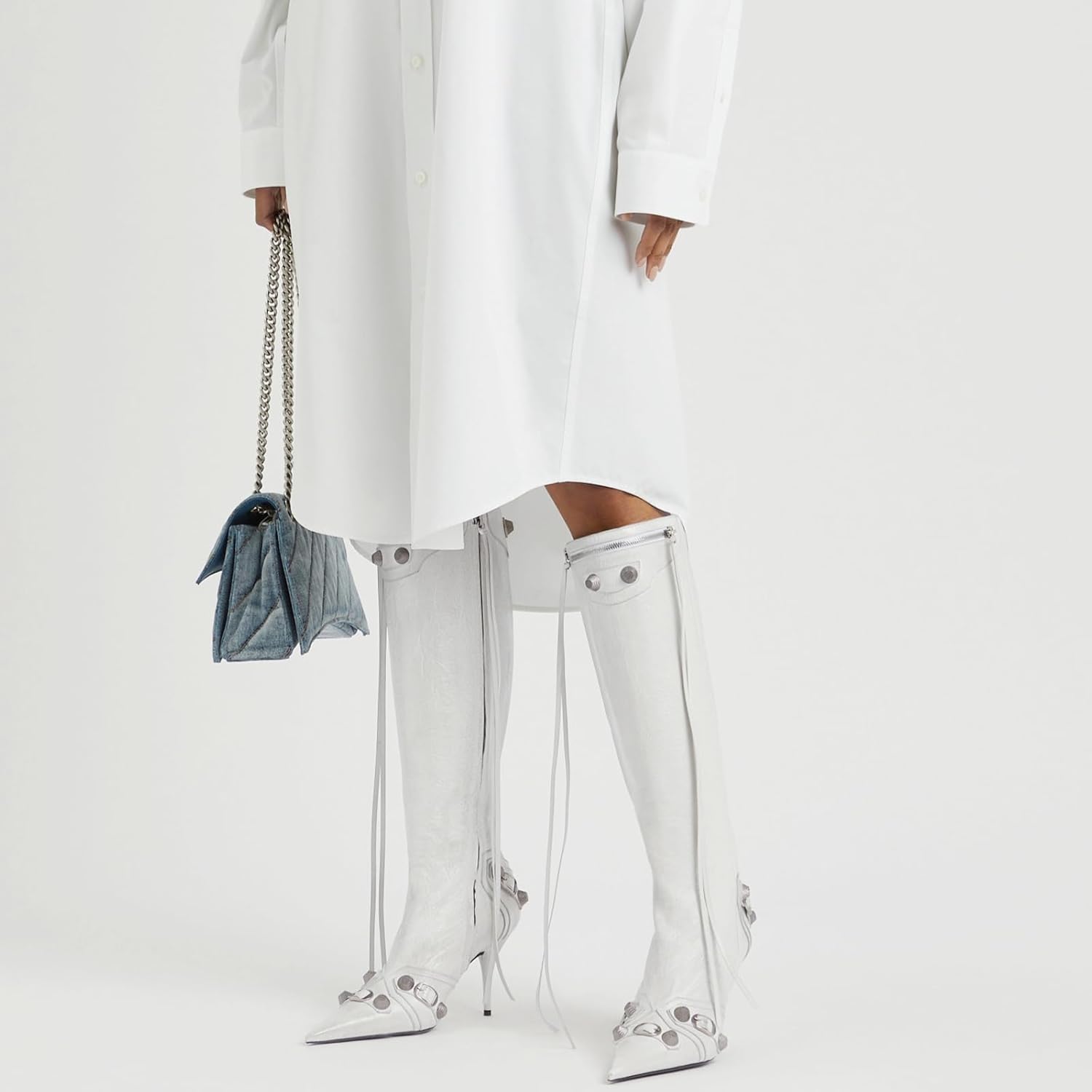 Dsevht Women's Stiletto Black Knee High Boots Sexy Pointed Toe Boot Fashion Trendy High Heel Boots Zipper - Image 6