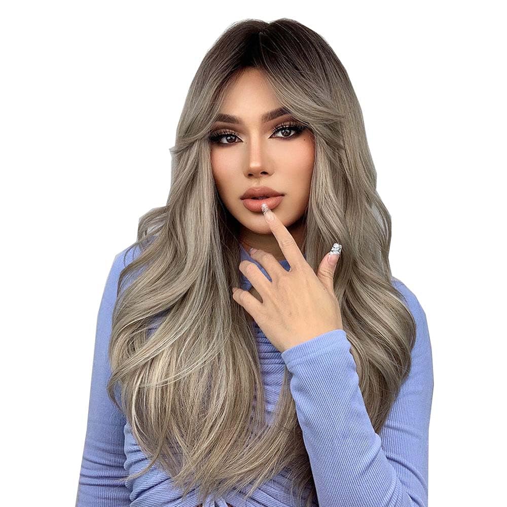 Women wig Wavy Wig for Women to Light Blonde Wig Long Heat Resistant Hair Wigs for Daily Party Wig