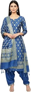 Naveera Women's Banarasi Pure Cotton Unstitched Salwar Suit Dress Material with Gold Zari Work Dupatta, Traditional Style, Price In India