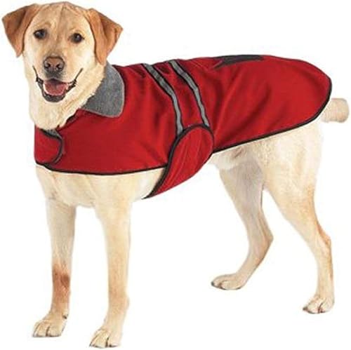 Miniatura 10 de Chaqueta reflectante con forro polar para perro, para mayor seguridad, rojo, talla XL